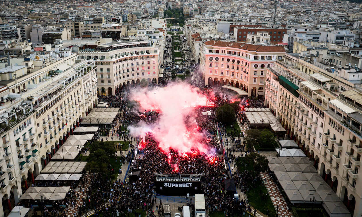 Πήρε… φωτιά η Θεσσαλονίκη για τα 100 χρόνια του ΠΑΟΚ (vid)