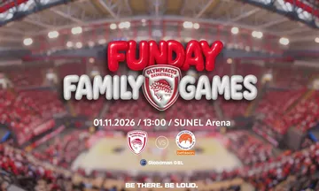 Ολυμπιακός: Το πρόγραμμα FUNDAY FAMILY GAMES πριν τον αγώνα με το Περιστέρι